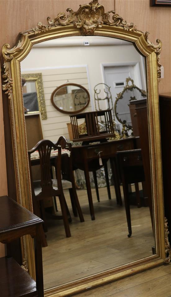 A mid Victorian gilt overmantel mirror W.104cm